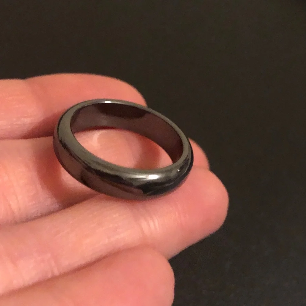 Men's Black Tungsten Polished Dome Ring - Classic Black Finish
